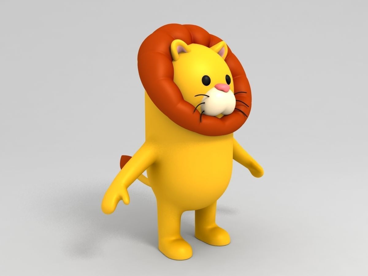 Rigged Lion Character 3D model_10