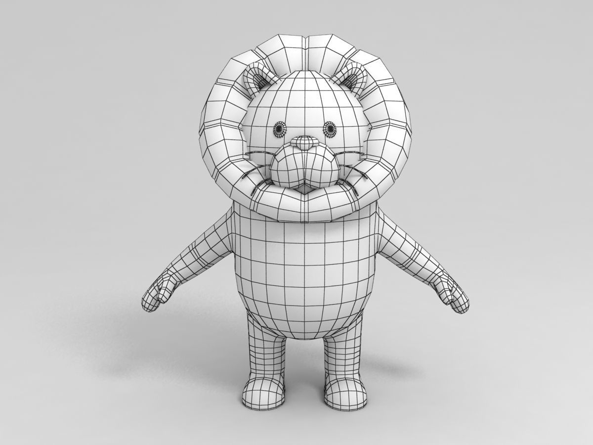 Rigged Lion Character 3D model_3