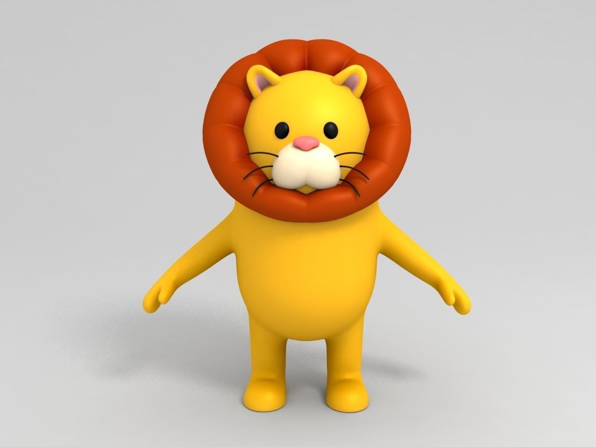 Rigged Lion Character 3D model_2