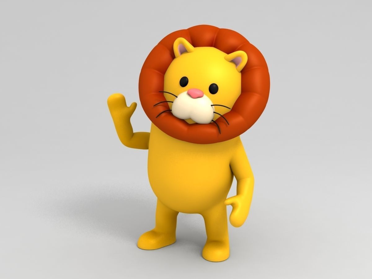 Rigged Lion Character 3D model_1