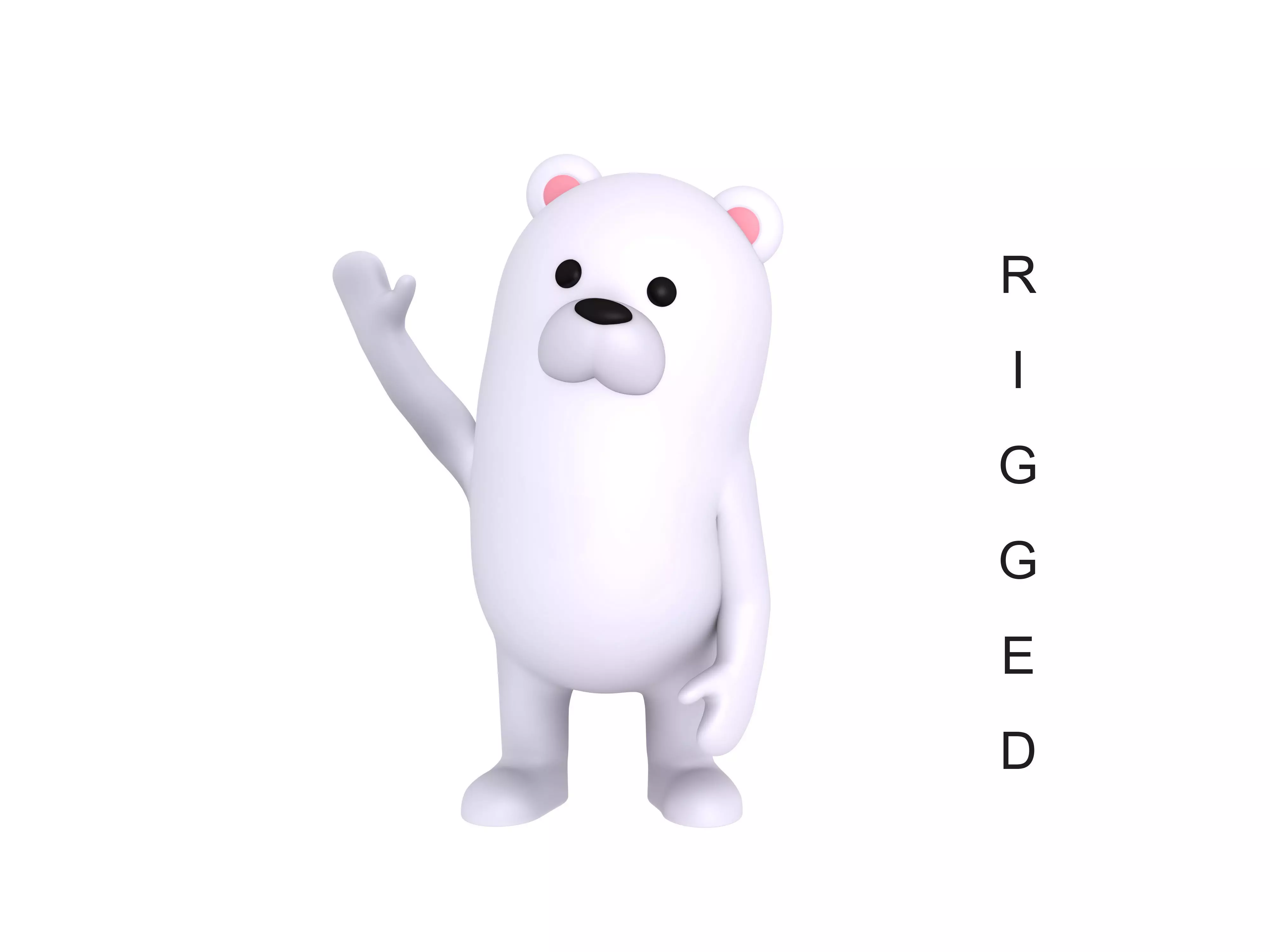 Rigged Polar Bear Character 3D model
