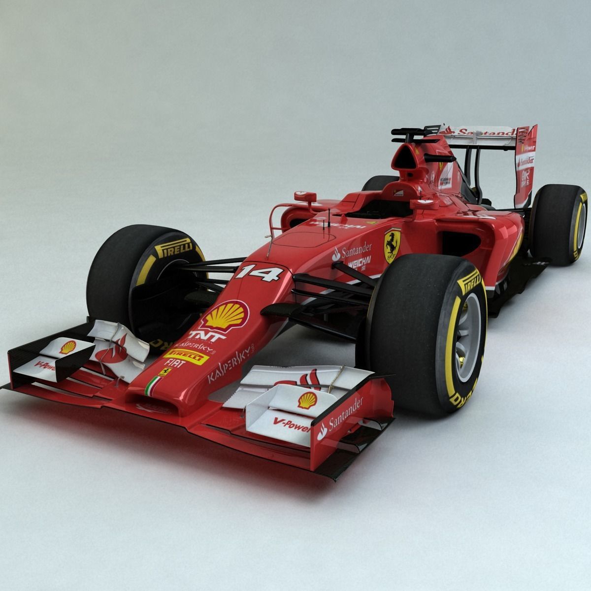 2014 Ferrari F14T Low-poly 3D model_7