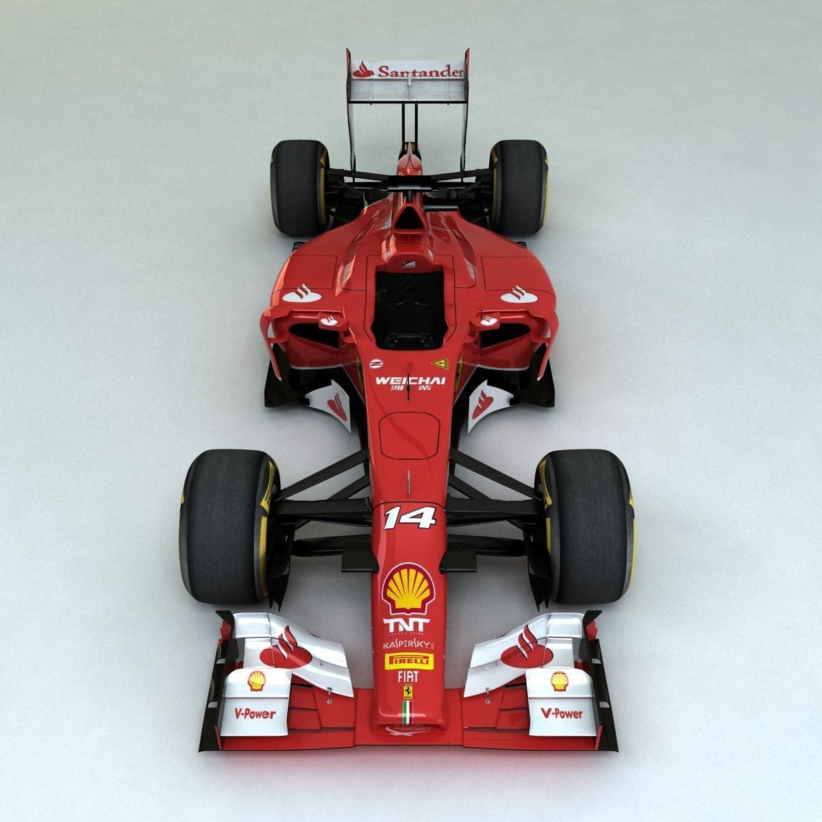 2014 Ferrari F14T Low-poly 3D model_8
