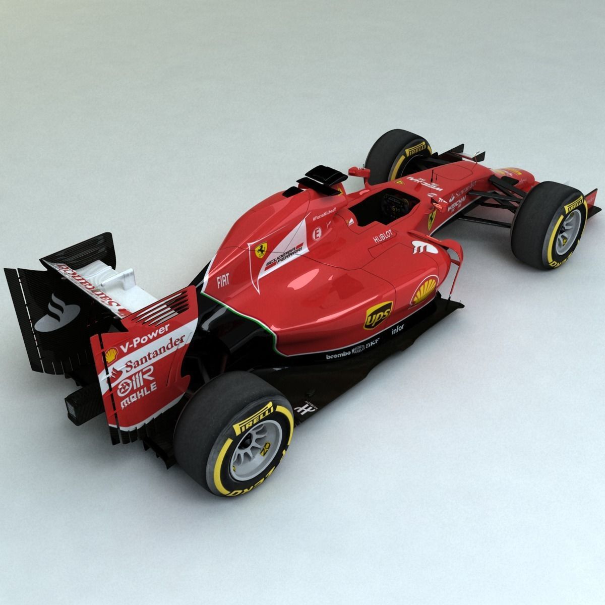 2014 Ferrari F14T Low-poly 3D model_6