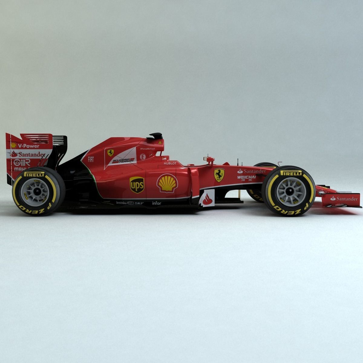 2014 Ferrari F14T Low-poly 3D model_10