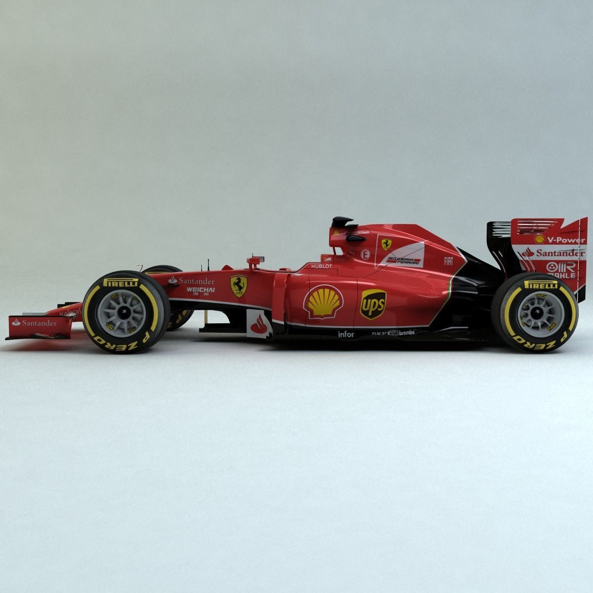 2014 Ferrari F14T Low-poly 3D model_1