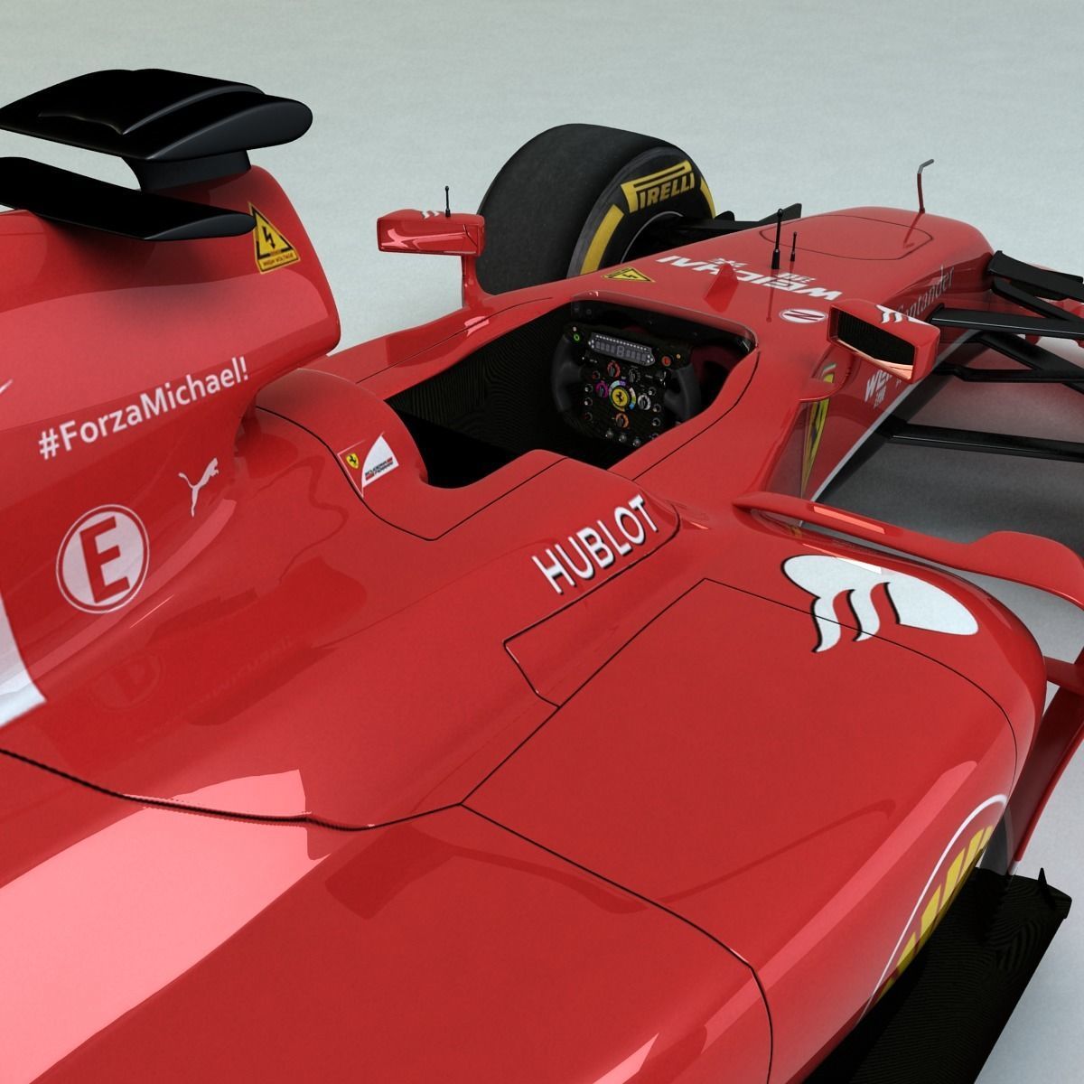 2014 Ferrari F14T Low-poly 3D model_11