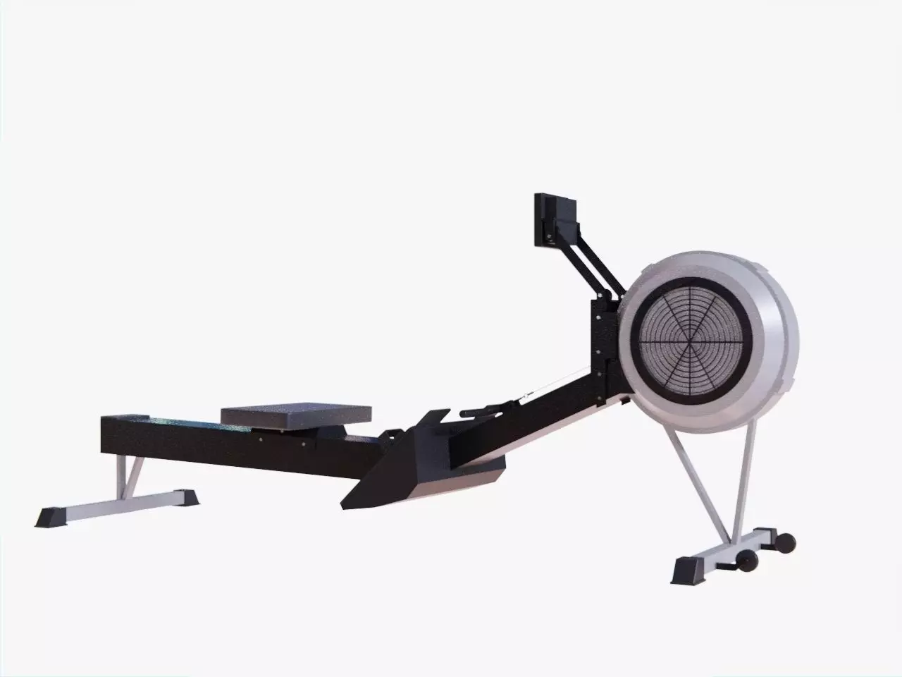Rowing Machine - Indoor Rower - Gym Equipment Low-poly 3D model_0