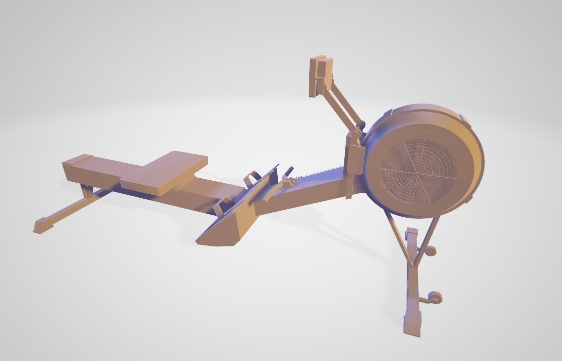 Rowing Machine - Indoor Rower - Gym Equipment Low-poly 3D model_6