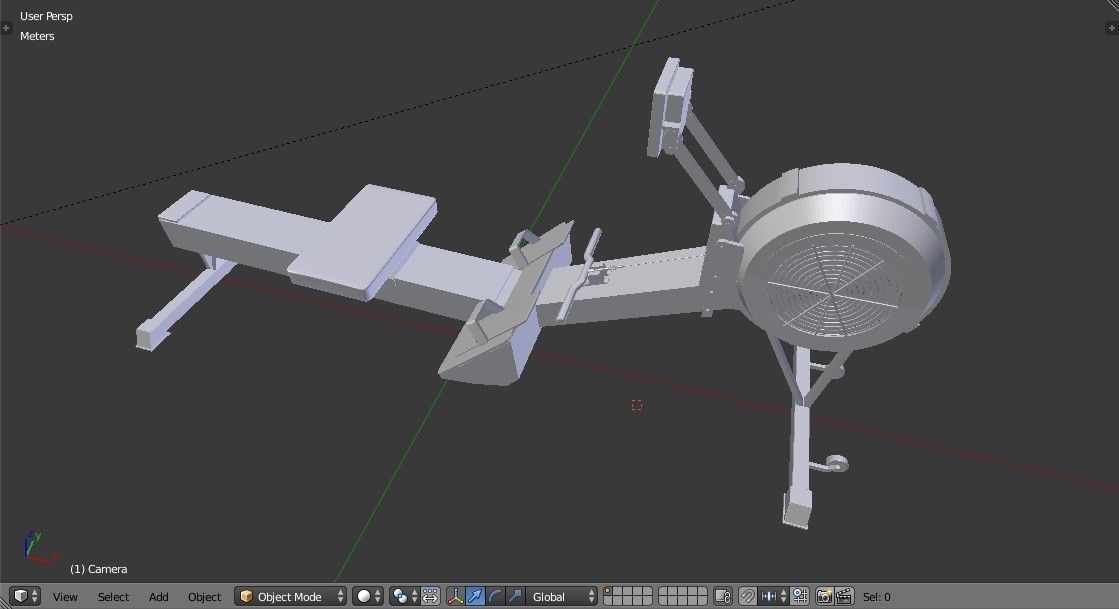 Rowing Machine - Indoor Rower - Gym Equipment Low-poly 3D model_23