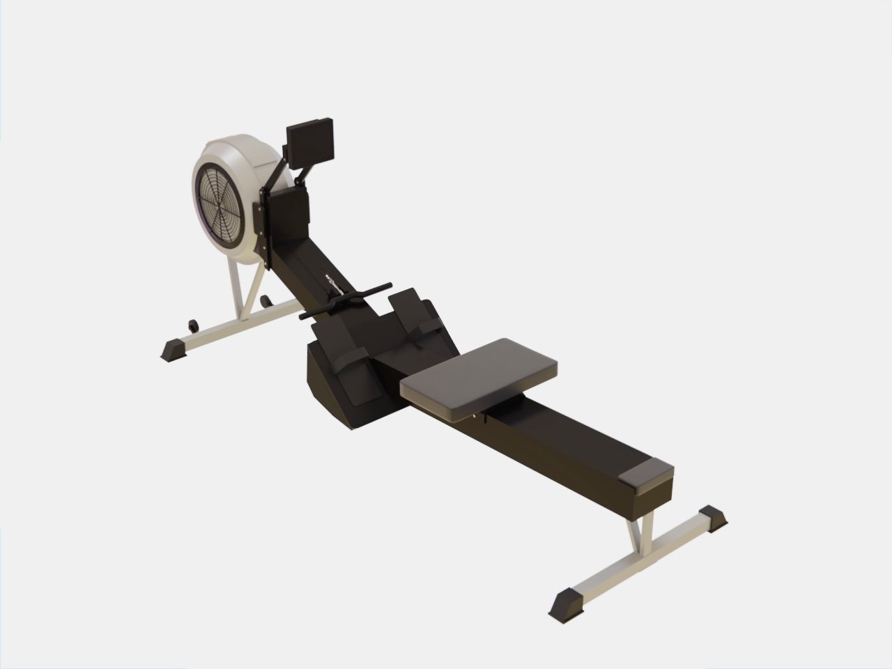 Rowing Machine - Indoor Rower - Gym Equipment Low-poly 3D model_4