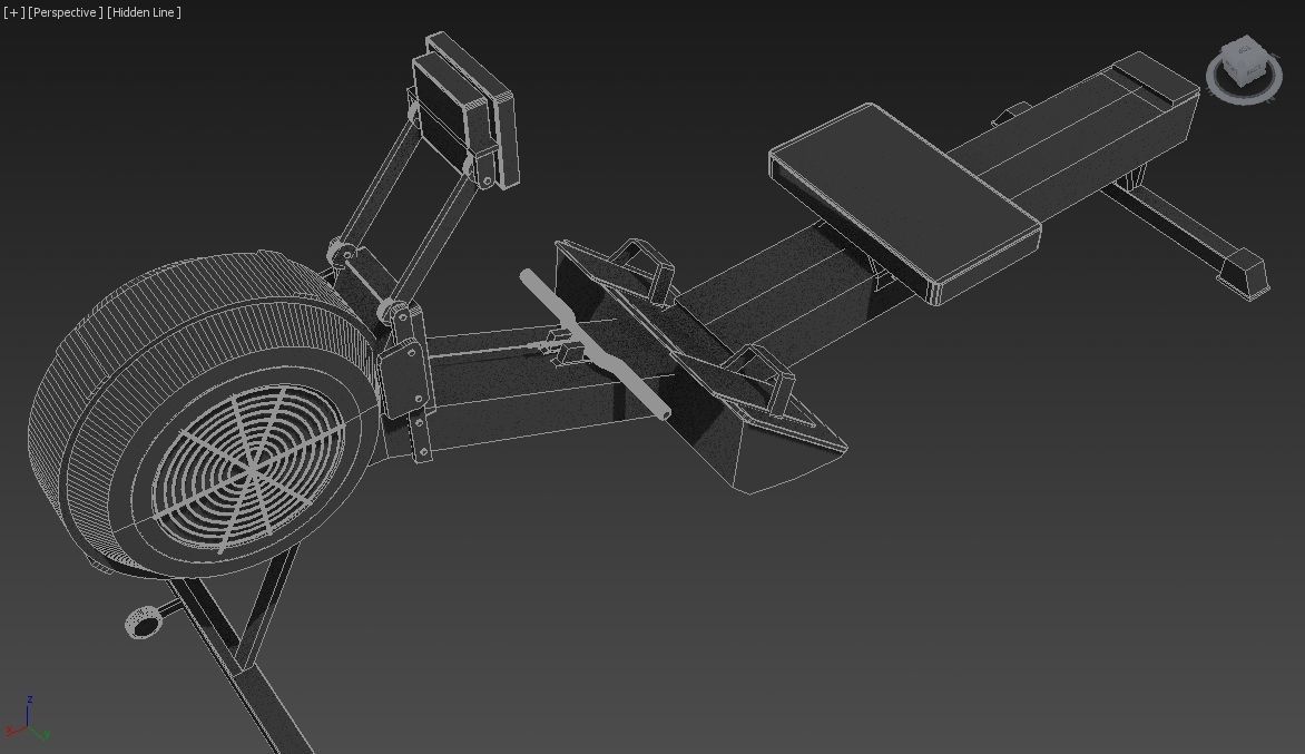 Rowing Machine - Indoor Rower - Gym Equipment Low-poly 3D model_35