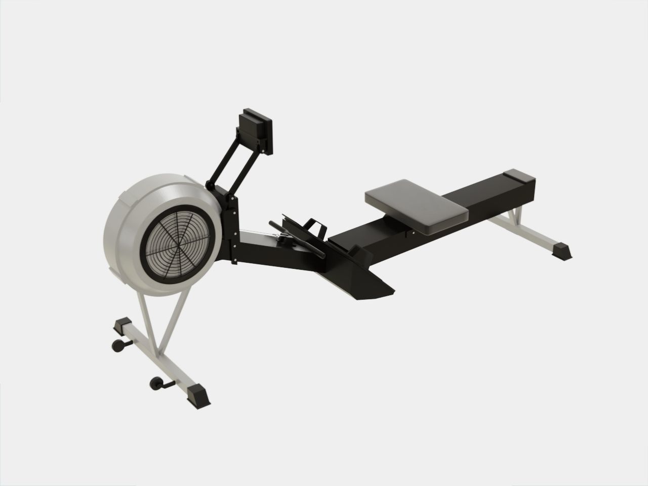 Rowing Machine - Indoor Rower - Gym Equipment Low-poly 3D model_2