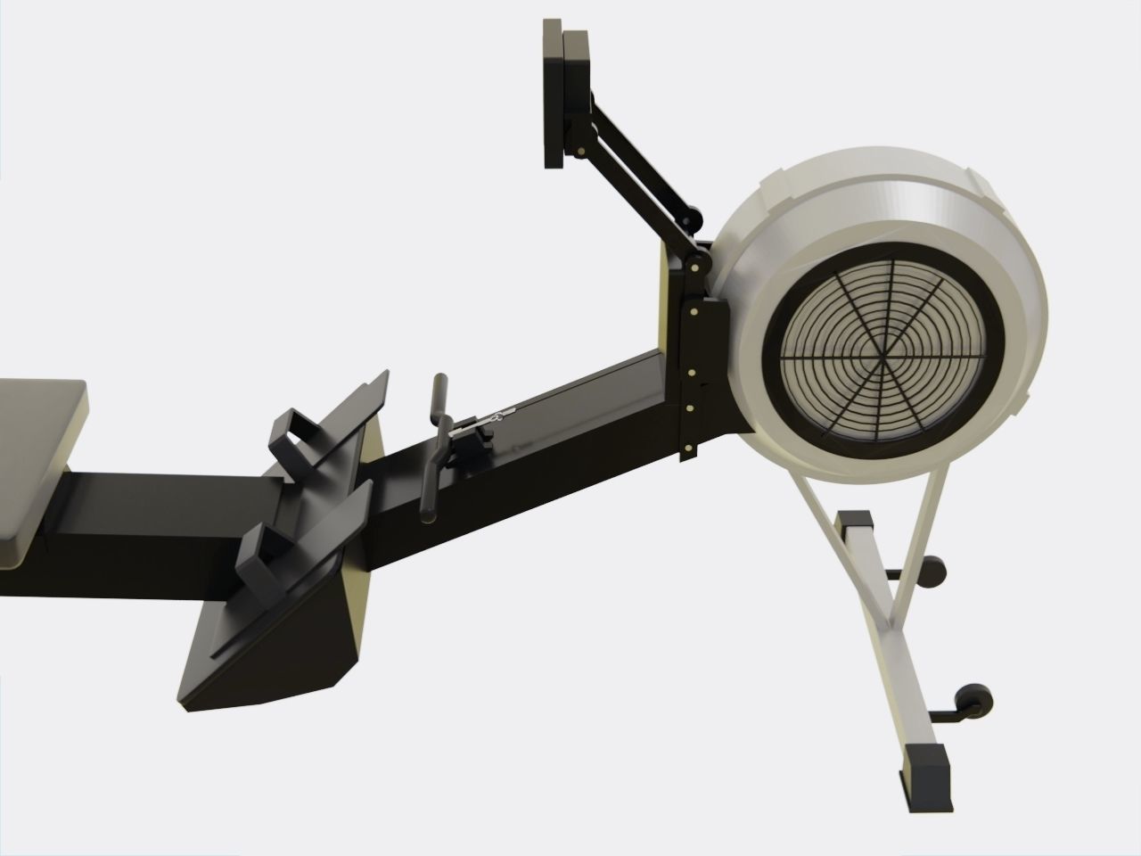 Rowing Machine - Indoor Rower - Gym Equipment Low-poly 3D model_3