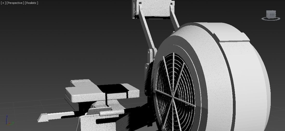 Rowing Machine - Indoor Rower - Gym Equipment Low-poly 3D model_10