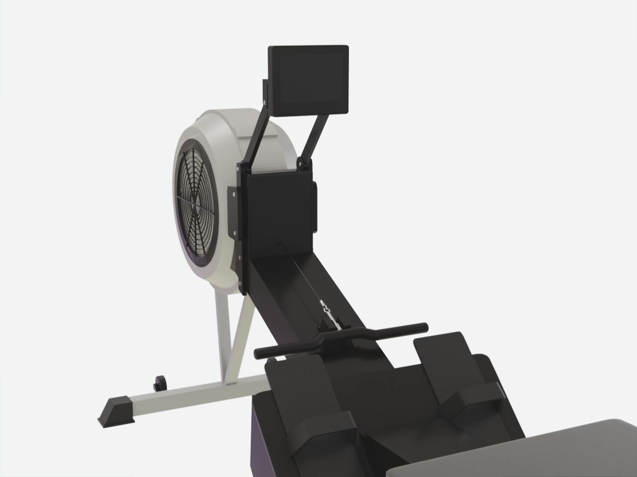 Rowing Machine - Indoor Rower - Gym Equipment Low-poly 3D model_5