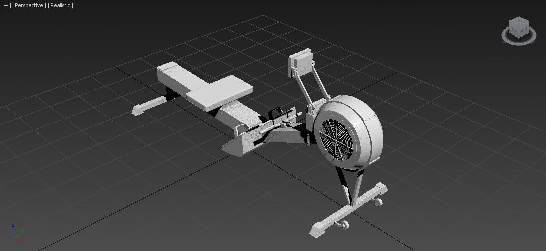 Rowing Machine - Indoor Rower - Gym Equipment Low-poly 3D model_9