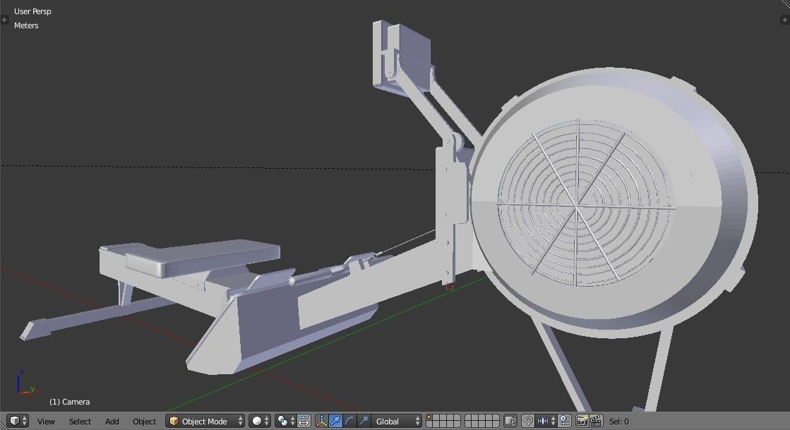 Rowing Machine - Indoor Rower - Gym Equipment Low-poly 3D model_18