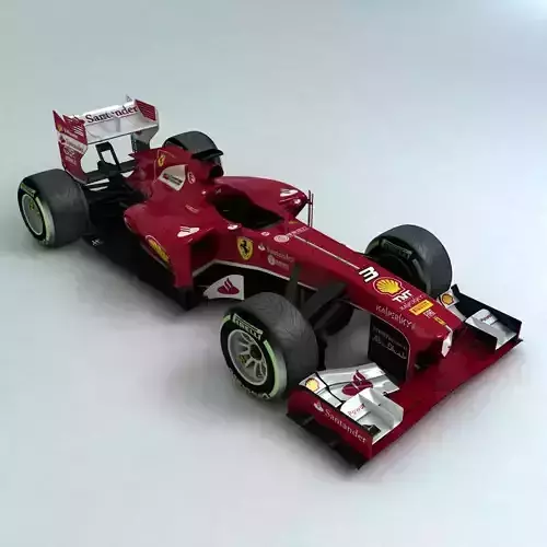 2013  Formula 1 Ferrari F138 Low-poly 3D model