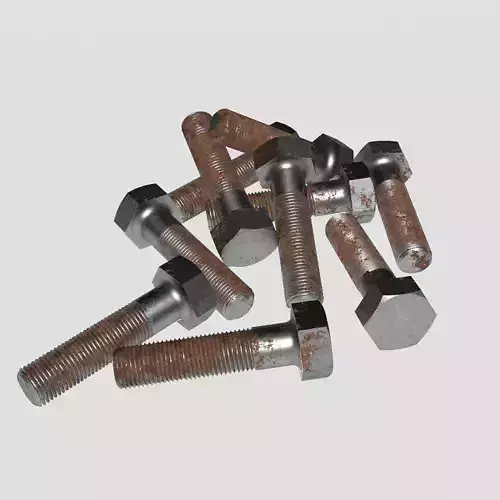 Rusty bolt set 3D model