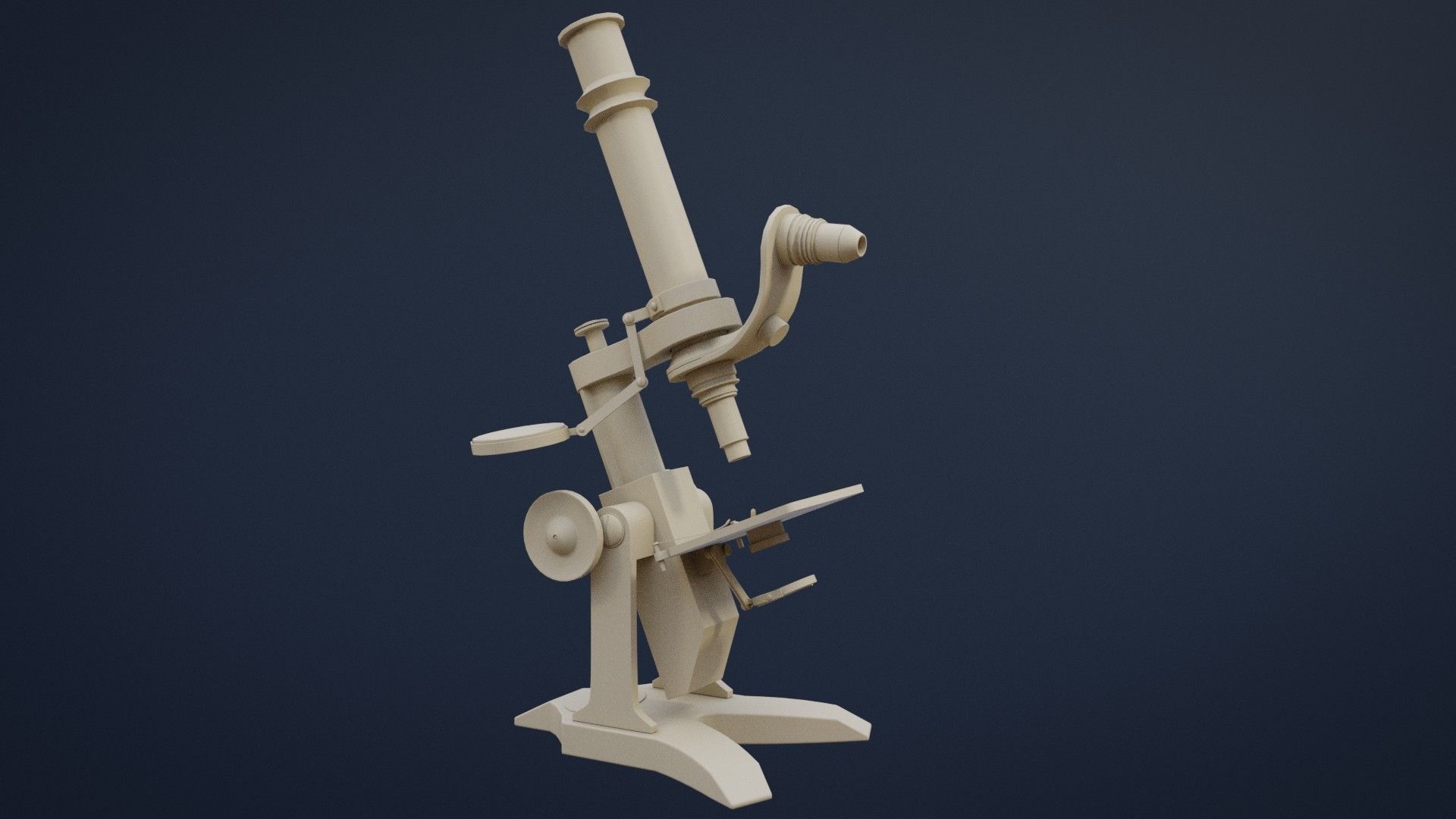 Old Microscope game-ready asset Free low-poly 3D model_10
