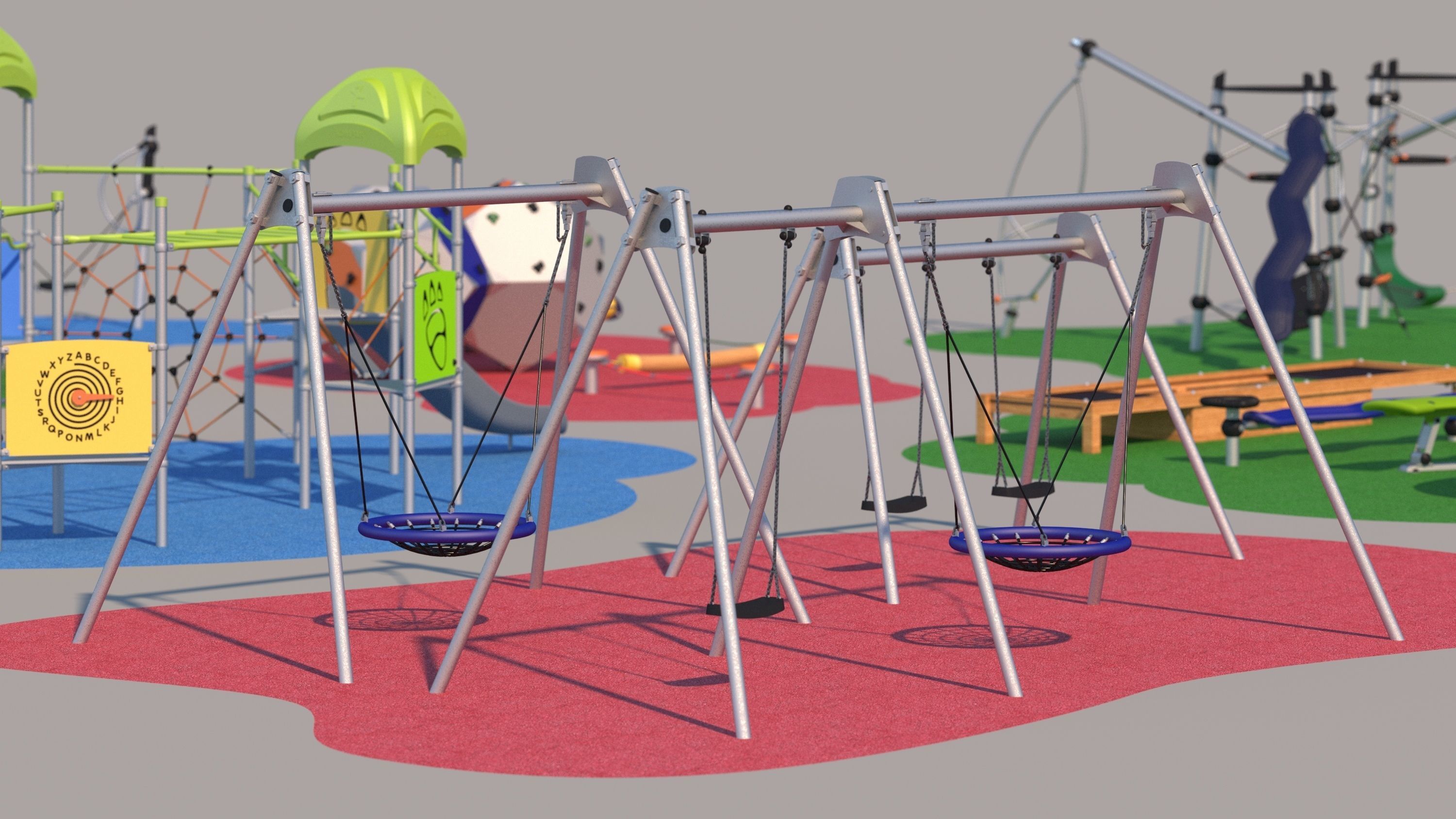 Modern playground 2 3D model_5