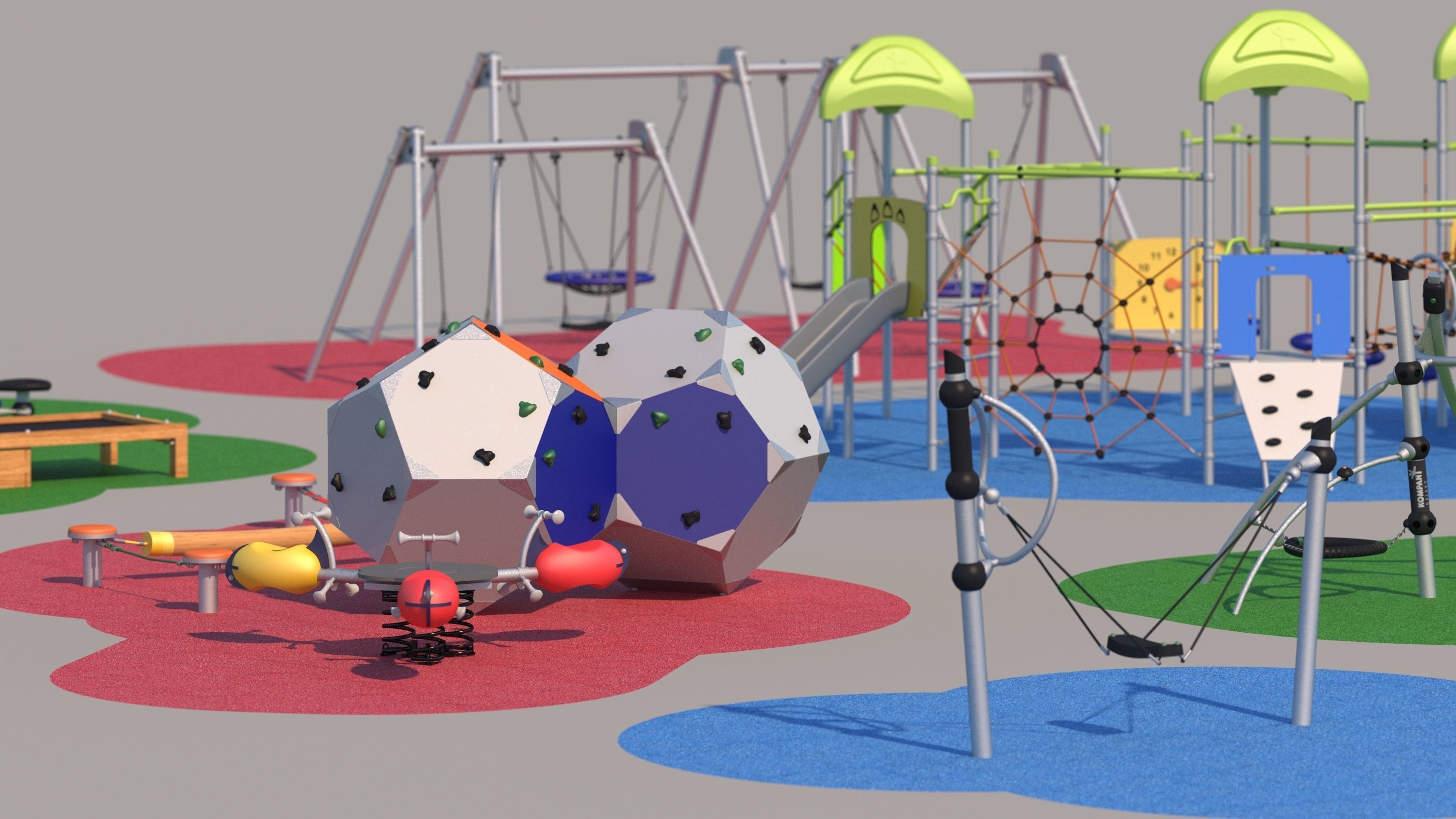 Modern playground 2 3D model_4