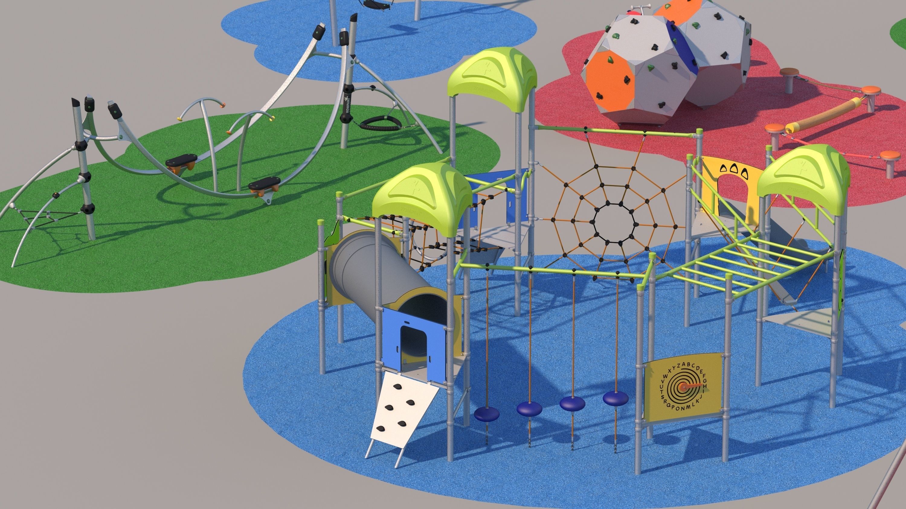 Modern playground 2 3D model_1