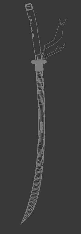 Sword samurai Low-poly 3D model_2