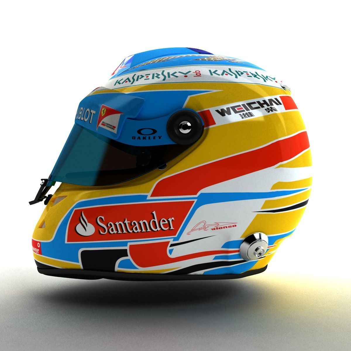 2014 Fernando Alonso Schuberth F1 Helmet Low-poly 3D model_5