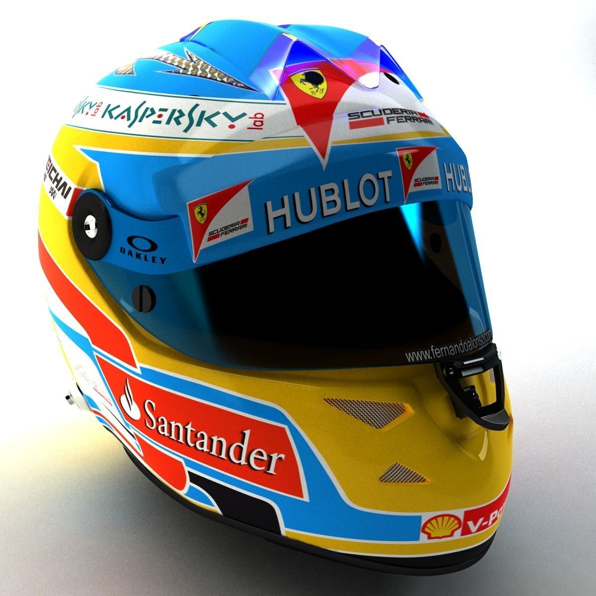2014 Fernando Alonso Schuberth F1 Helmet Low-poly 3D model_2