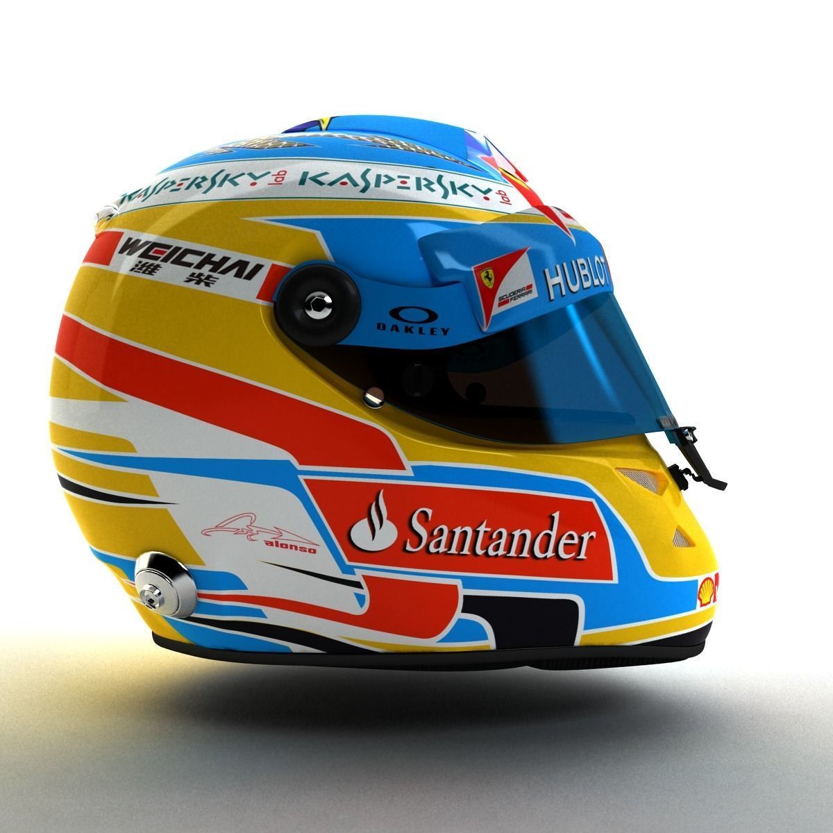 2014 Fernando Alonso Schuberth F1 Helmet Low-poly 3D model_1