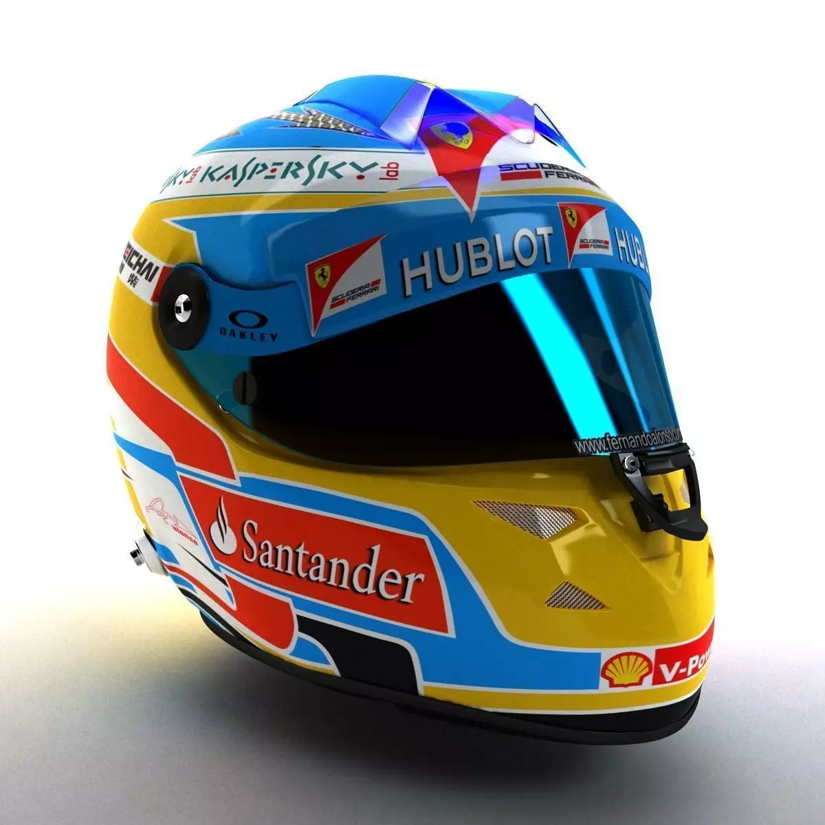 2014 Fernando Alonso Schuberth F1 Helmet Low-poly 3D model_0