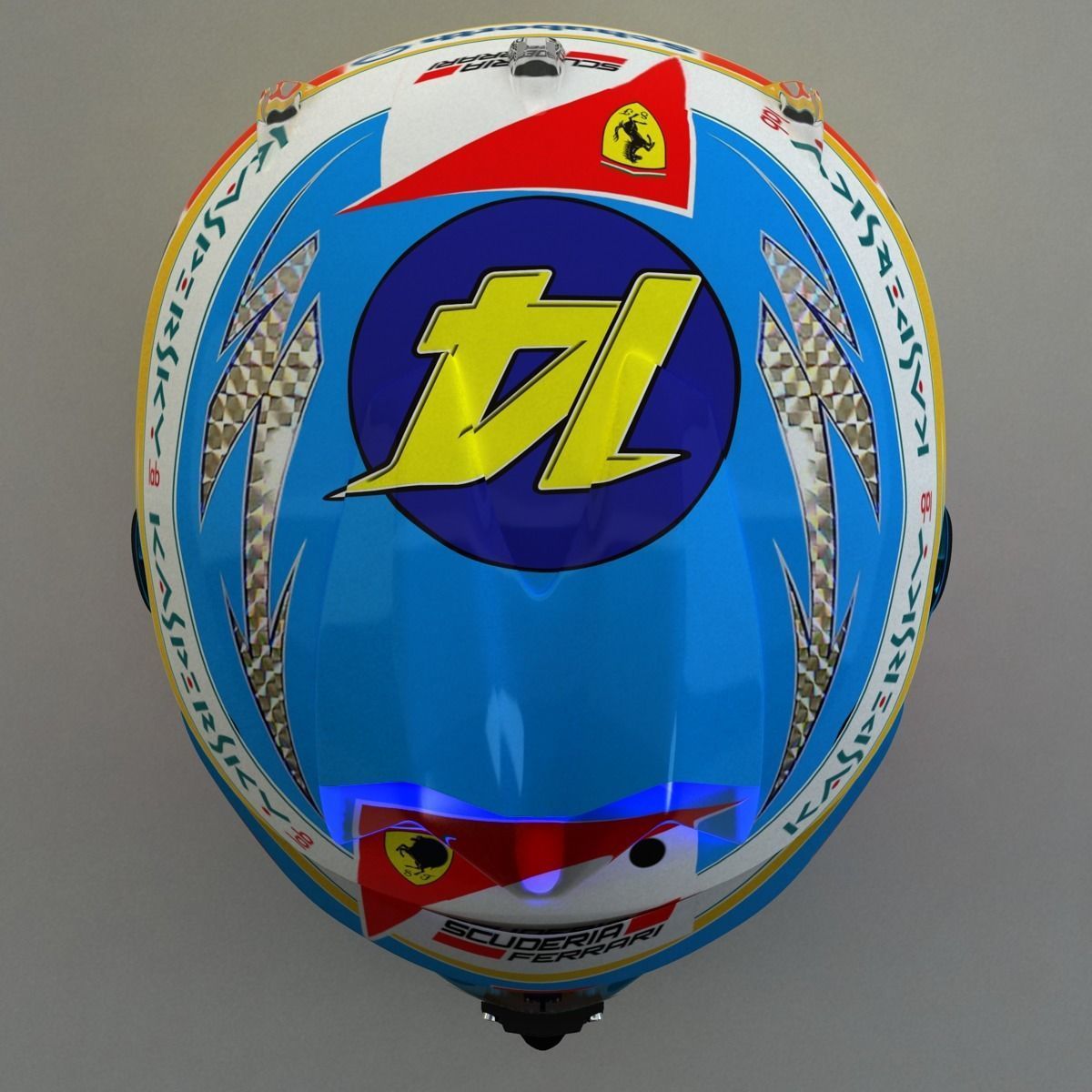 2014 Fernando Alonso Schuberth F1 Helmet Low-poly 3D model_7