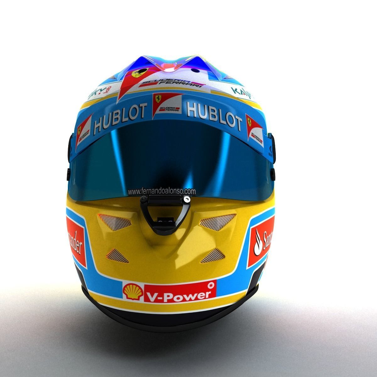 2014 Fernando Alonso Schuberth F1 Helmet Low-poly 3D model_3