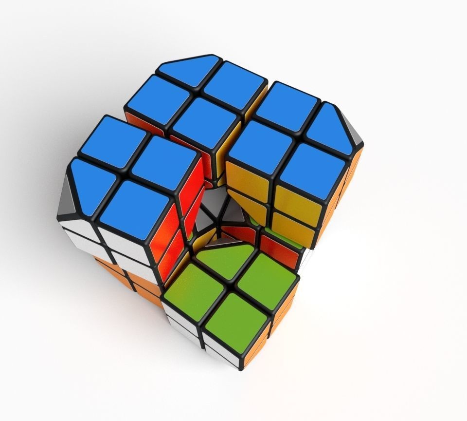 are cube 2x2 puzzle corners 3D model_6