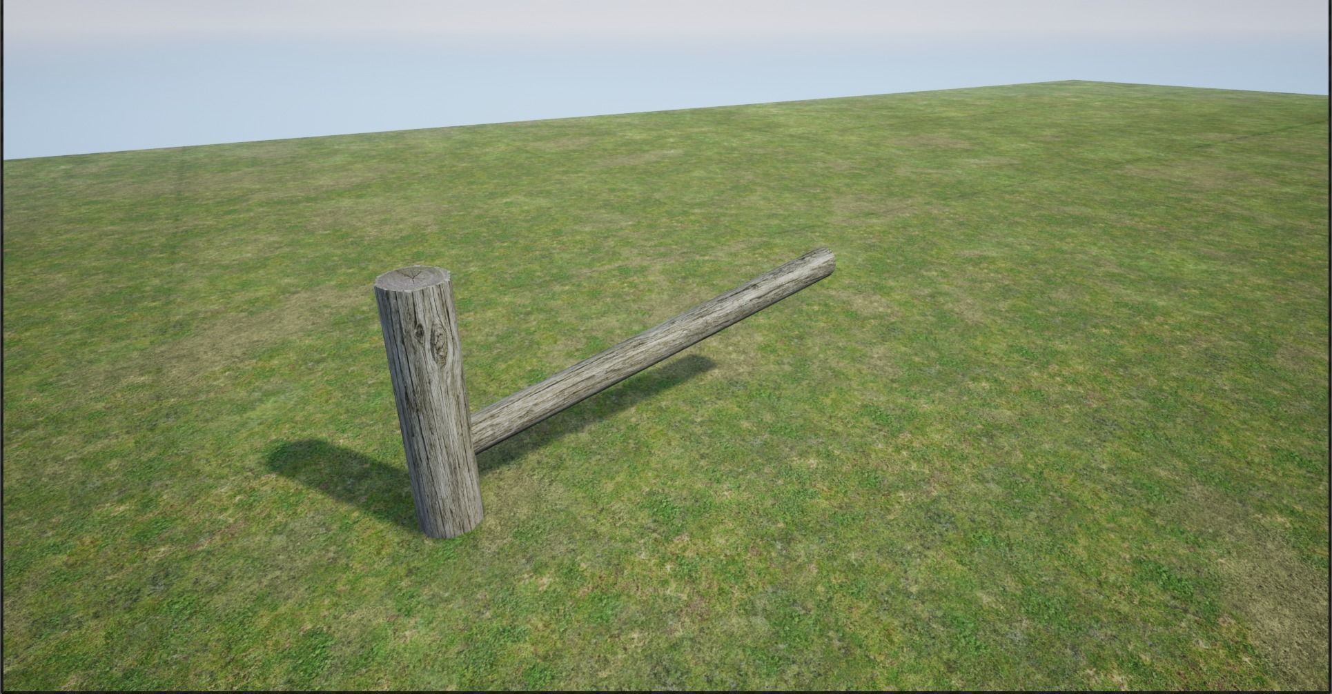 Modular Log Fence Low-poly 3D model_8