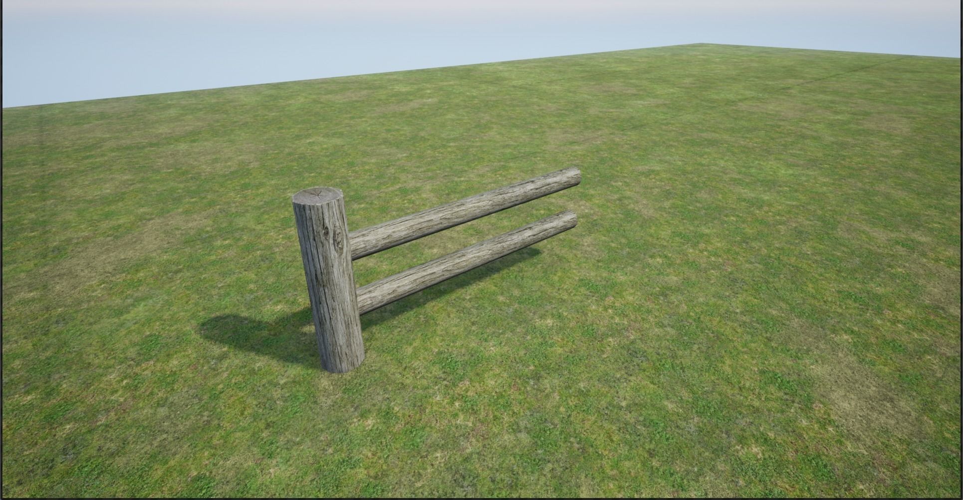 Modular Log Fence Low-poly 3D model_6