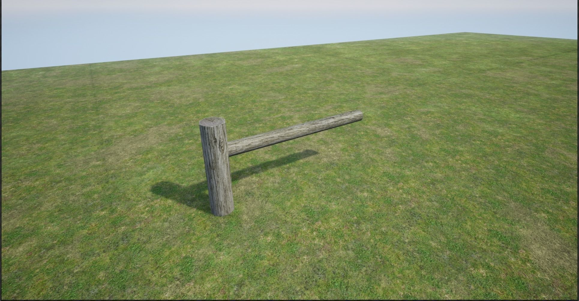 Modular Log Fence Low-poly 3D model_7