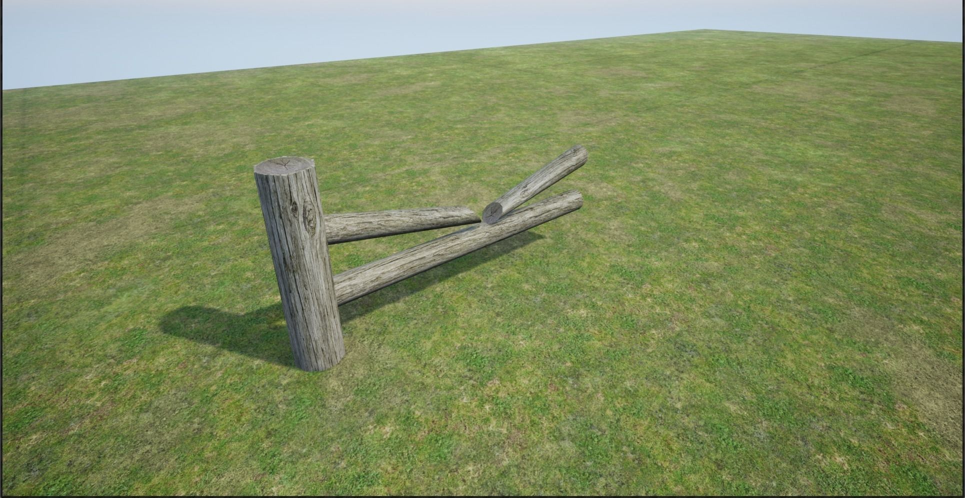 Modular Log Fence Low-poly 3D model_10