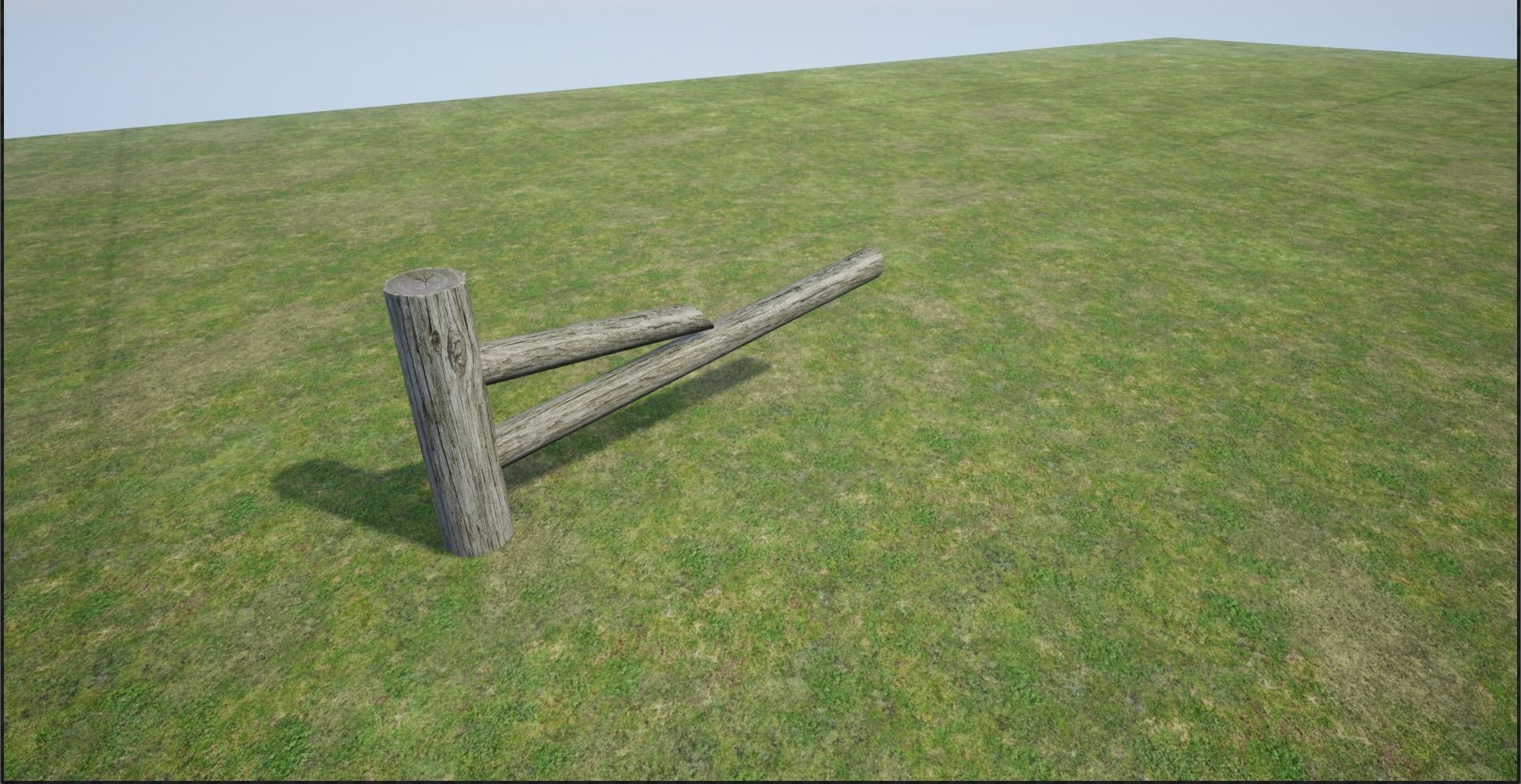 Modular Log Fence Low-poly 3D model_9