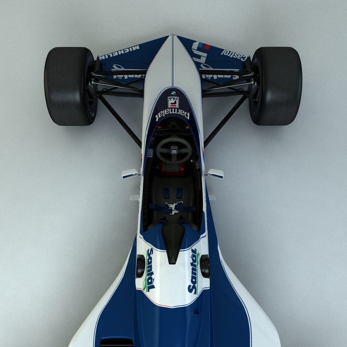 1983 Formula 1 Brabham BT52B Low-poly 3D model_4