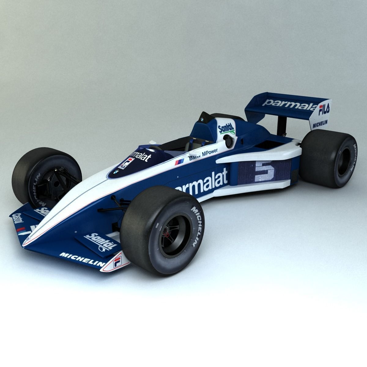 1983 Formula 1 Brabham BT52B Low-poly 3D model_2