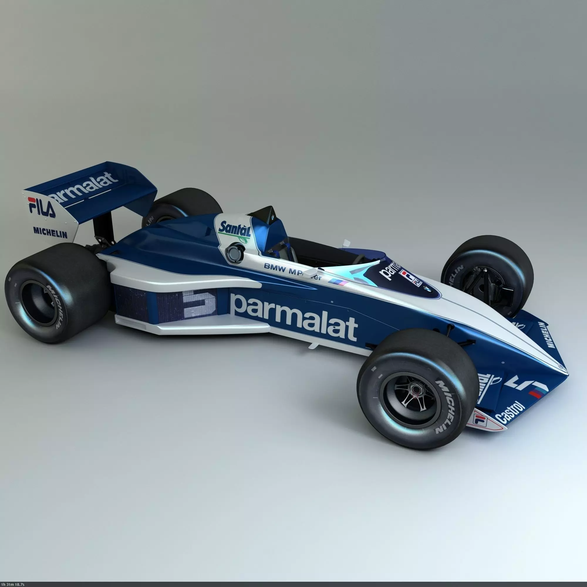 1983 Formula 1 Brabham BT52B Low-poly 3D model_0
