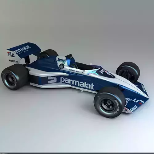 1983 Formula 1 Brabham BT52B Low-poly 3D model