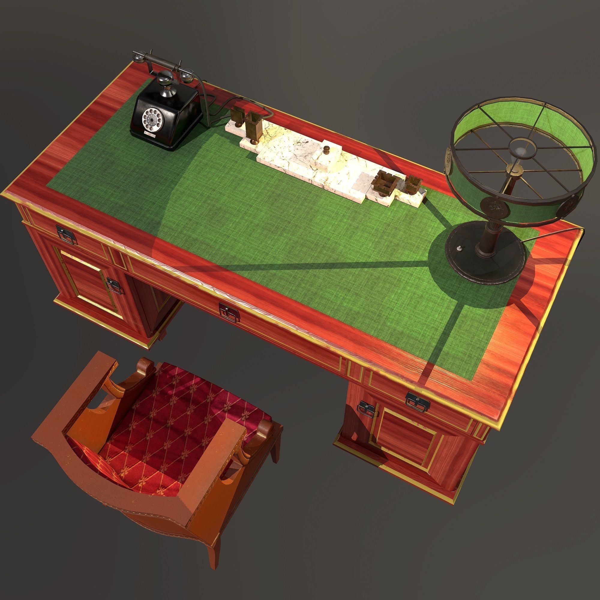 Stalin Table Low-poly 3D model_7
