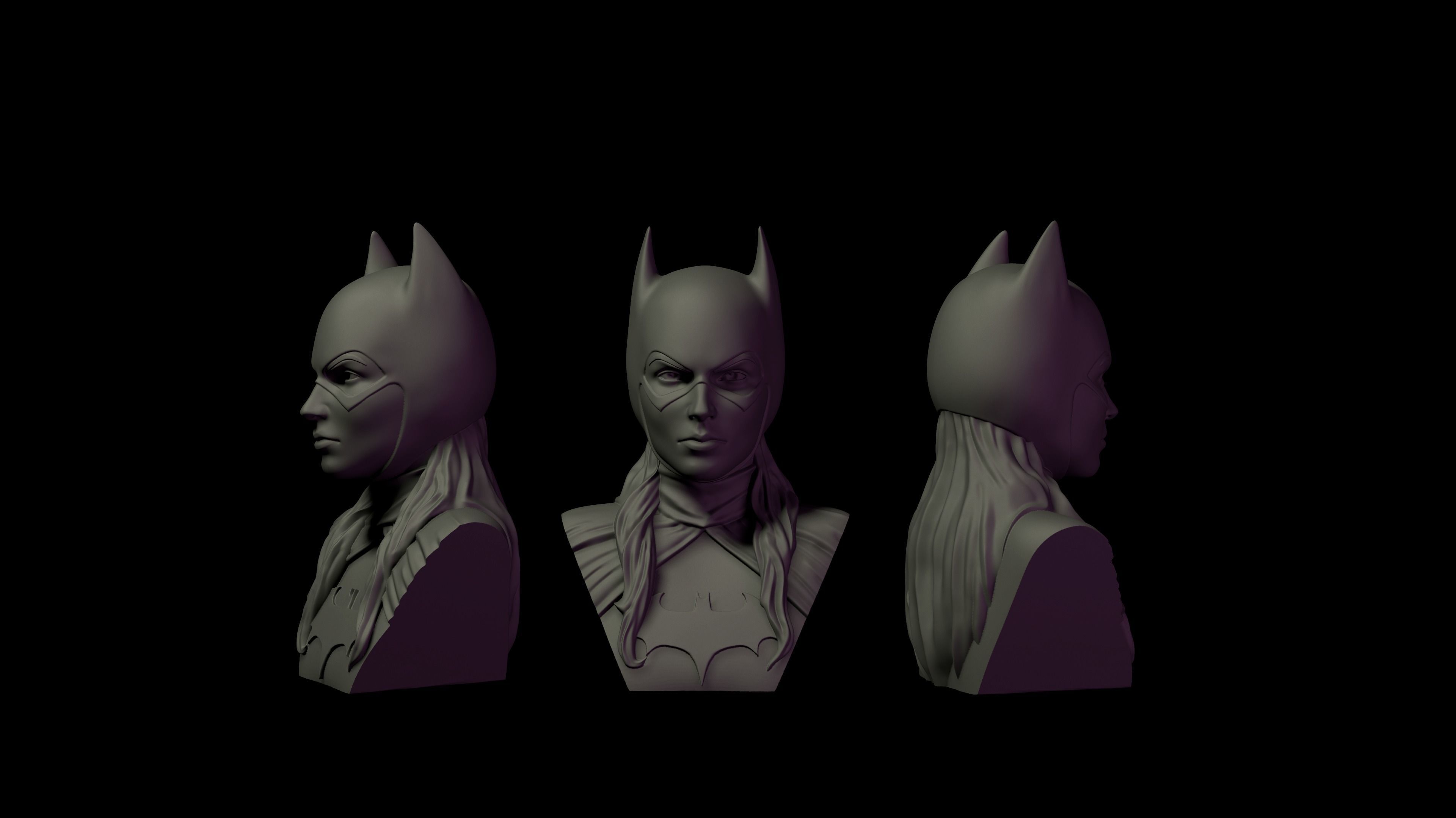 Bust - Batgirl 3D print model_10