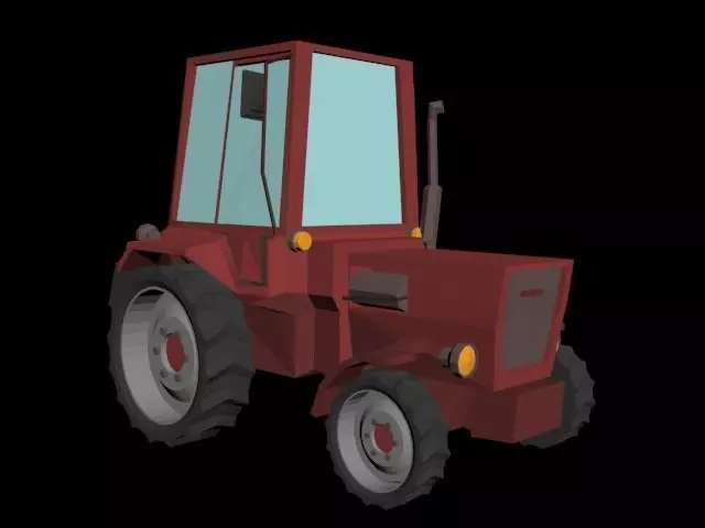 Tractor Low Poly Low-poly 3D model_0