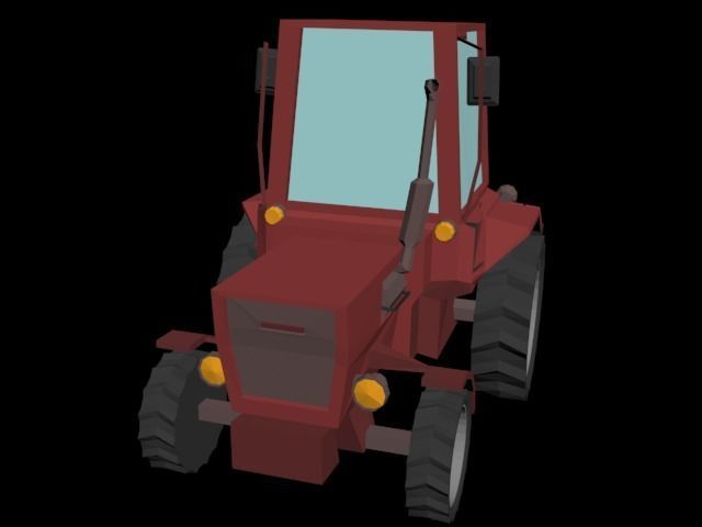 Tractor Low Poly Low-poly 3D model_1