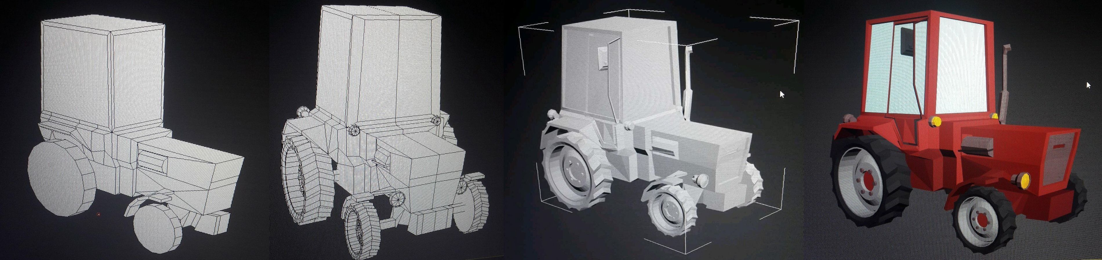 Tractor Low Poly Low-poly 3D model_4